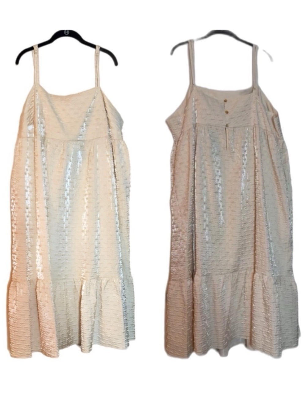 KIKA VARGAS Elegant Cream Empire Waist Sleeveless Embroidered Dress Sz 2X NWT - Picture 6 of 17